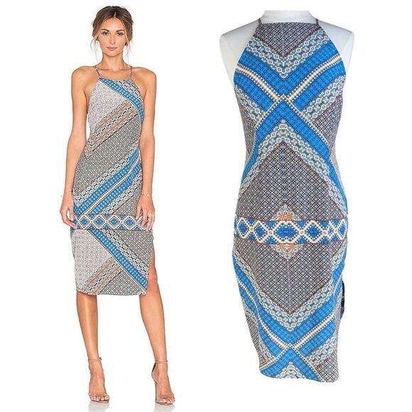 Yumi Kim REVOLVE Silk Afternoon Tea Dress in Bohemian Border Halter Large - Picture 1 of 11